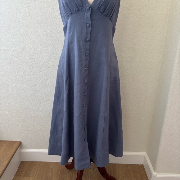 Reformation Sebastian linen button down midi dress size 6 - Picture 6 of 14